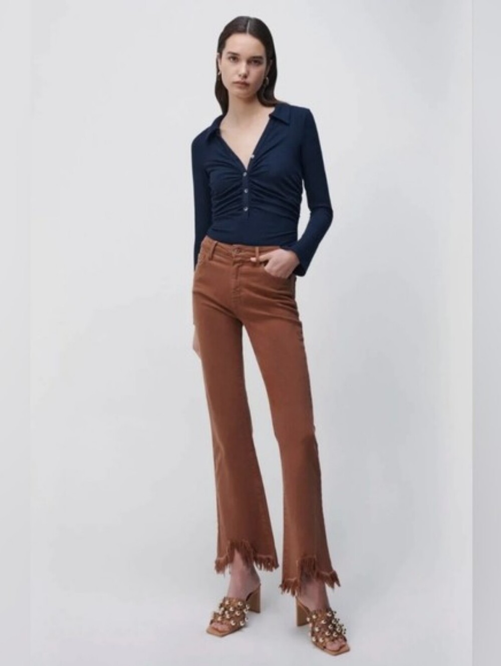 Jonathan Simkhai Blake Bootcut Jean In Pecan